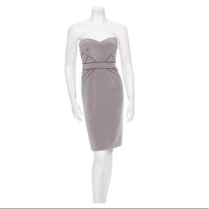Dove Grey Silk Strapless Dress